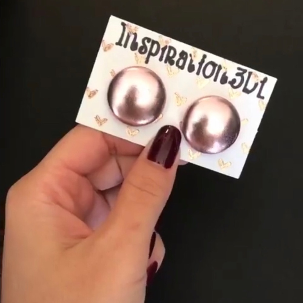 Rose Gold Button Earrings